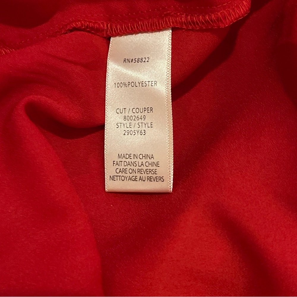 Max Studio London Women's L  Red Boho Paisley Smocked Ruffle dresses - Picture 13 of 15